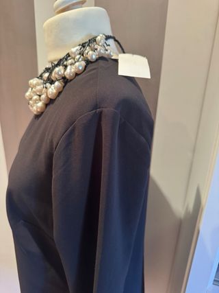 Vestido negro fiesta con pedrería
