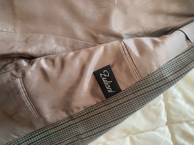 Americana cuadros hombre marrón y gris