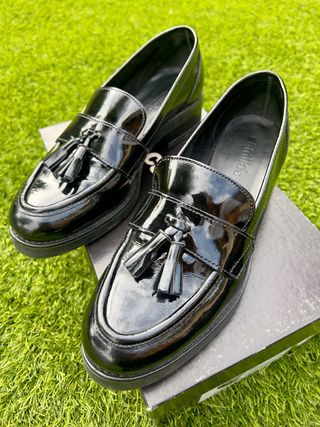 Mocasines negros charol mujer talla 39