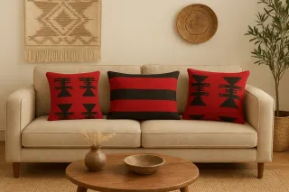 Cuscini Kilim Rossi e Neri