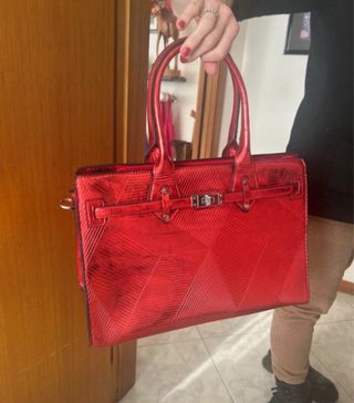 Borsa donna rossa lucida