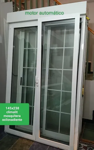 Puerta balconera aluminio 145x238