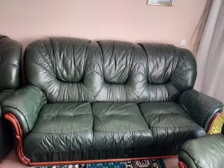Sofá 3 plazas y 2 sillones de piel