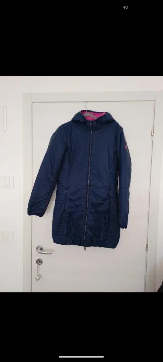 Cappotto double-face blu e rosa