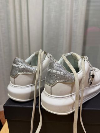 Zapatillas Karl Lagerfeld Blancas y Plateadas