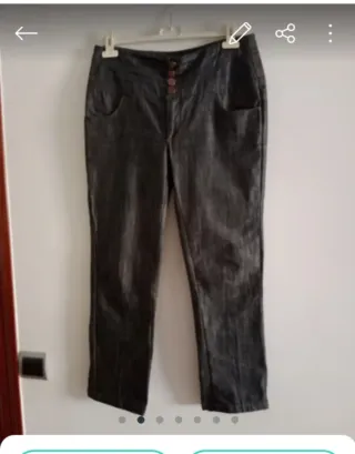 Pantalón vaquero gris metalizado