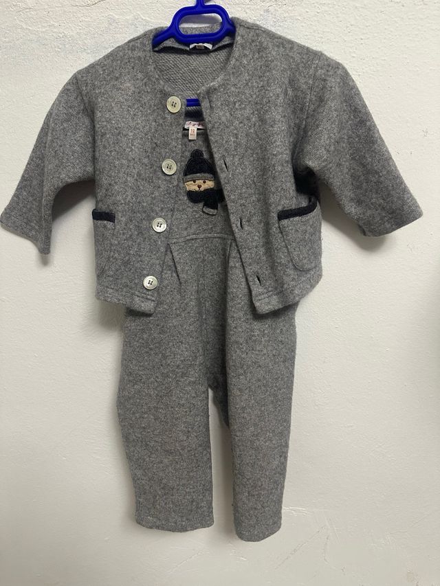 Conjunto Il Gufo bebé gris