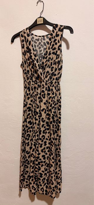 Vestido largo estampado leopardo