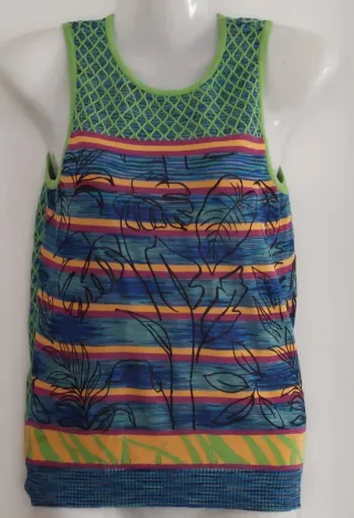 Camiseta Desigual Rayas Hojas