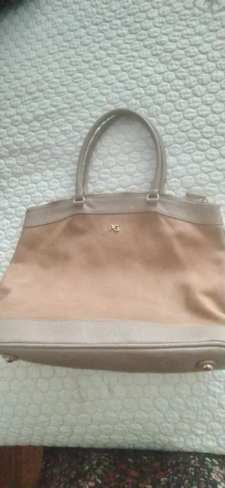 Bolso Piel Purificación García Beige/Marrón