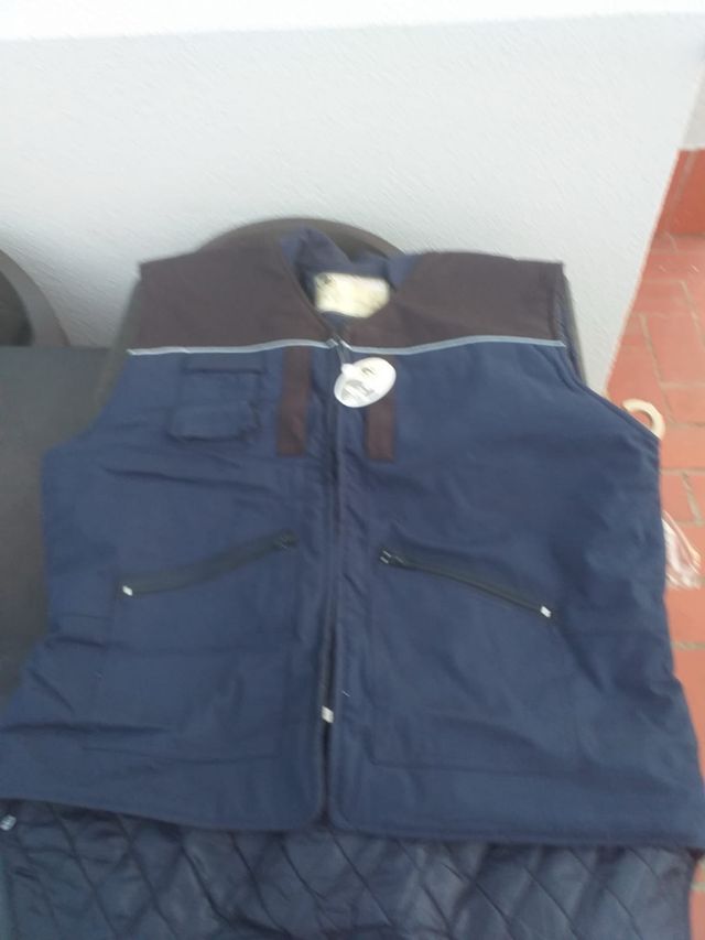 Gilet da lavoro blu e marrone