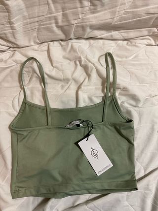 Top Zara verde tirantes talla M