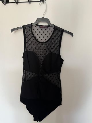 Body Bershka M Transparencias Lunares Negro