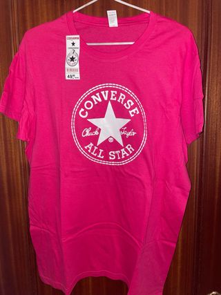 Camiseta Converse Rosa Mujer Talla L