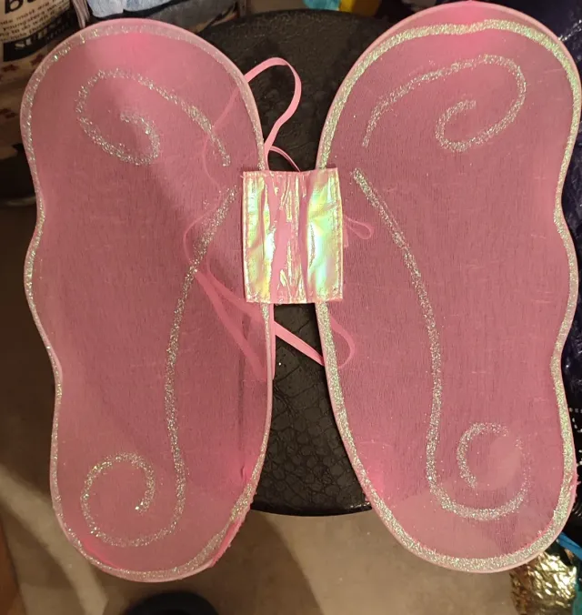 Asas de Fada ou Borboleta Rosa com Glitter