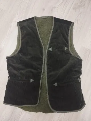 Chaleco de pana forrado verde Talla L