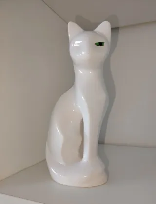 Statua gatto bianco vintage design 