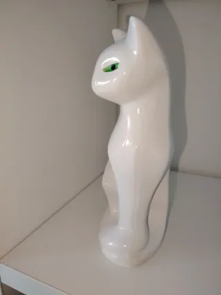 Statua gatto bianco vintage design 