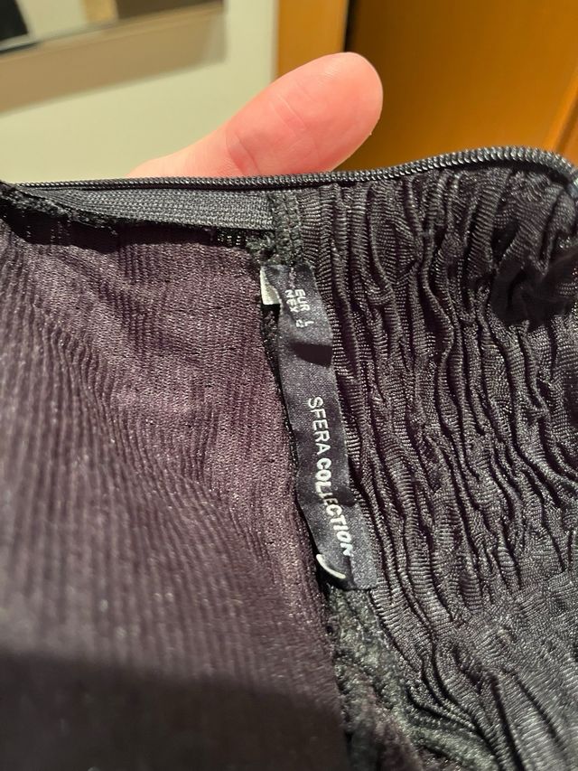 Jersey fino negro cuello alto talla L