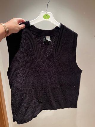 Chaleco de punto negro Divided Talla S