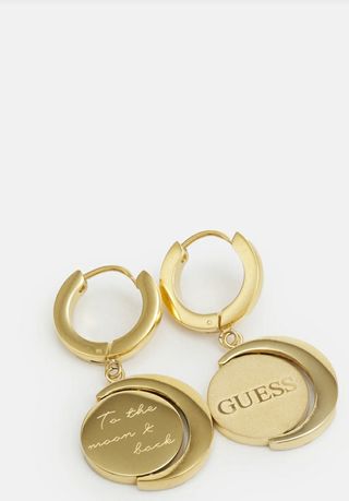 Pendientes Guess Aro Luna Brillante