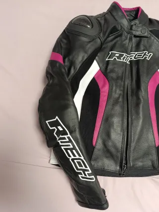 Chaqueta Moto Mujer R-Tech Negra y Fucsia