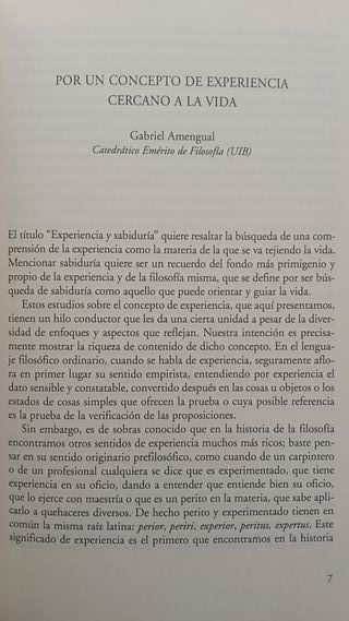 La experiencia: Su significado en la historia...