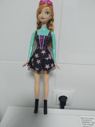Muñeca Frozen Anna Corona Rosa Vestido Estrellas