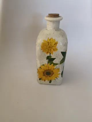Botella decorativa girasoles