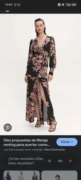 Vestido invitada floral negro y rosa