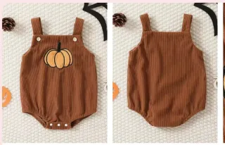 Peto marrón de pana con calabaza 9-12meses