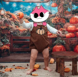 Peto marrón de pana con calabaza 9-12meses