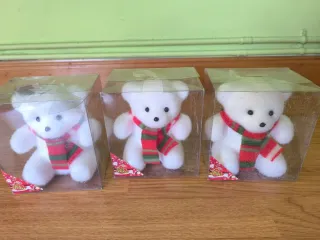 Oso de Navidad Blanco 13cm