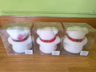 Oso de Navidad Blanco 13cm