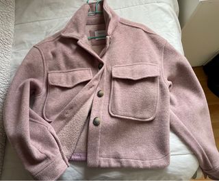 Sobrecamisa de abrigo Rosa Bershka