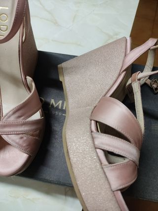 Zapatos de fiesta LODI rosa y plata