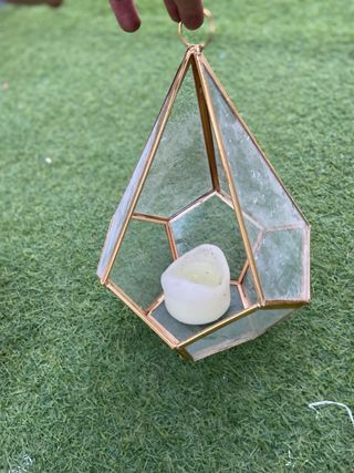 Farolillos de cristal con filo dorado