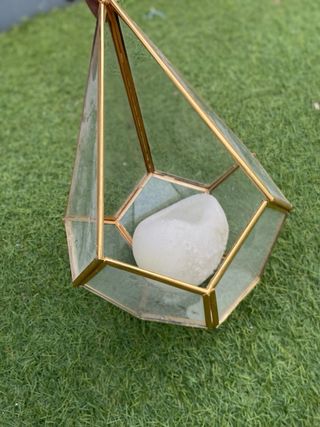Farolillos de cristal con filo dorado