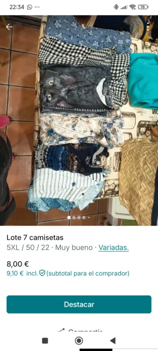 Lote 7 camisetas 5XL