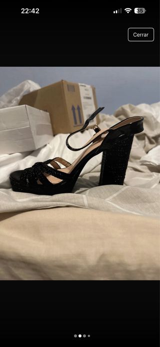 Zapatos de tacón negros con plataforma
