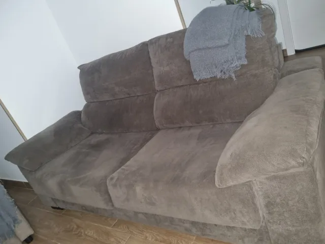 Sofá cama 2-3 plazas gris Colchón incluido