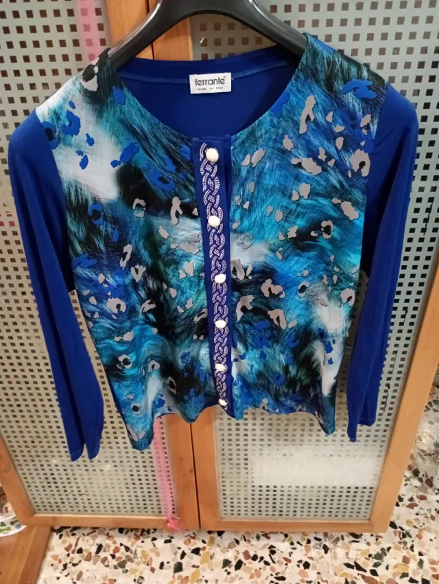 Camicia Ferrante blu e multicolor