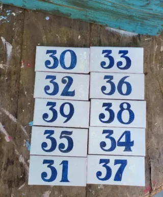 Azulejos números vintage para decoración