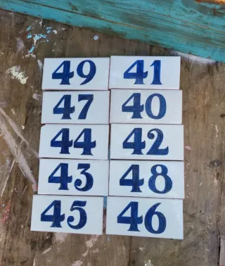 Azulejos números vintage para decoración