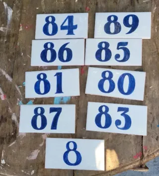 Azulejos números vintage para decoración