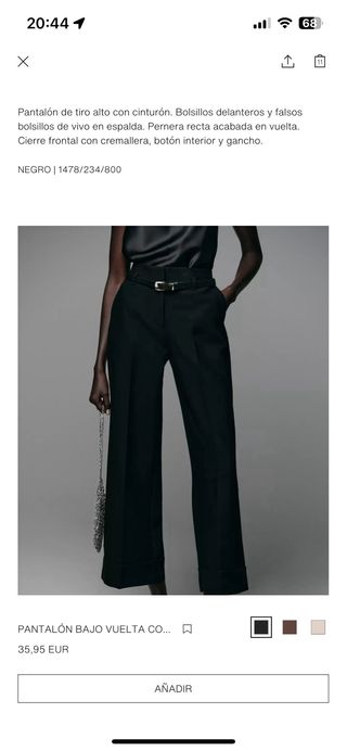 Pantalón Zara negro bajo vuelta