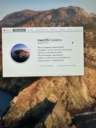 Imac de mesa Apple Plata 27 pulgadas del 2012