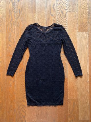 Abito in pizzo elasticizzato nero H&M