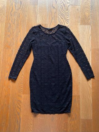 Abito in pizzo elasticizzato nero H&M