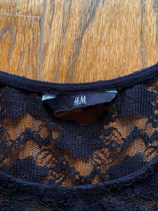 Abito in pizzo elasticizzato nero H&M